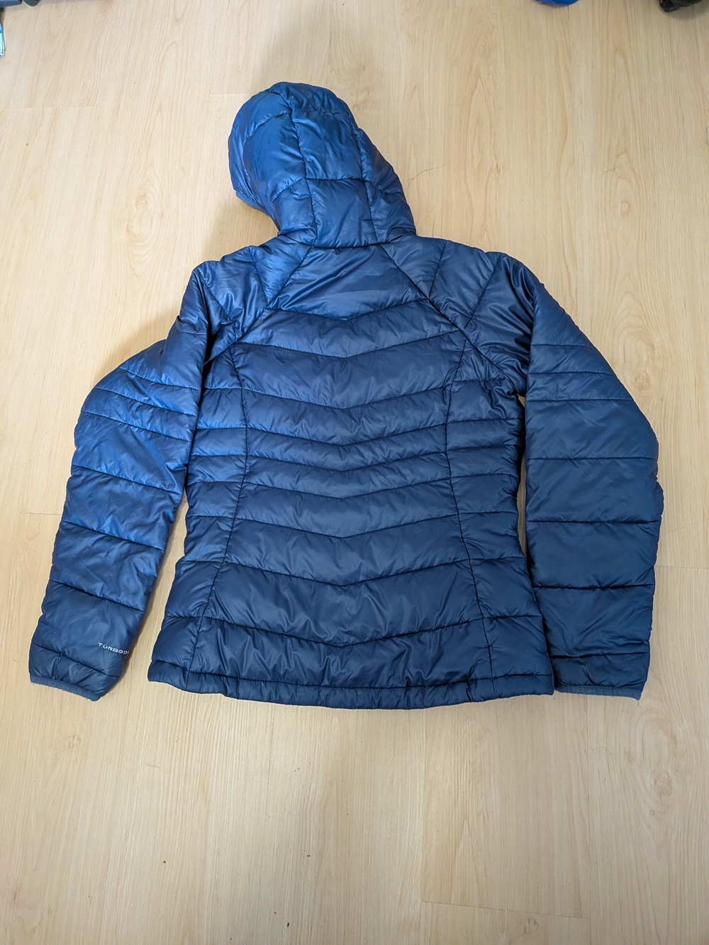 Columbia Gold 650 TurboDown Radial Hooded Down Jacket Women's XS Blue - Picture 2 of 5